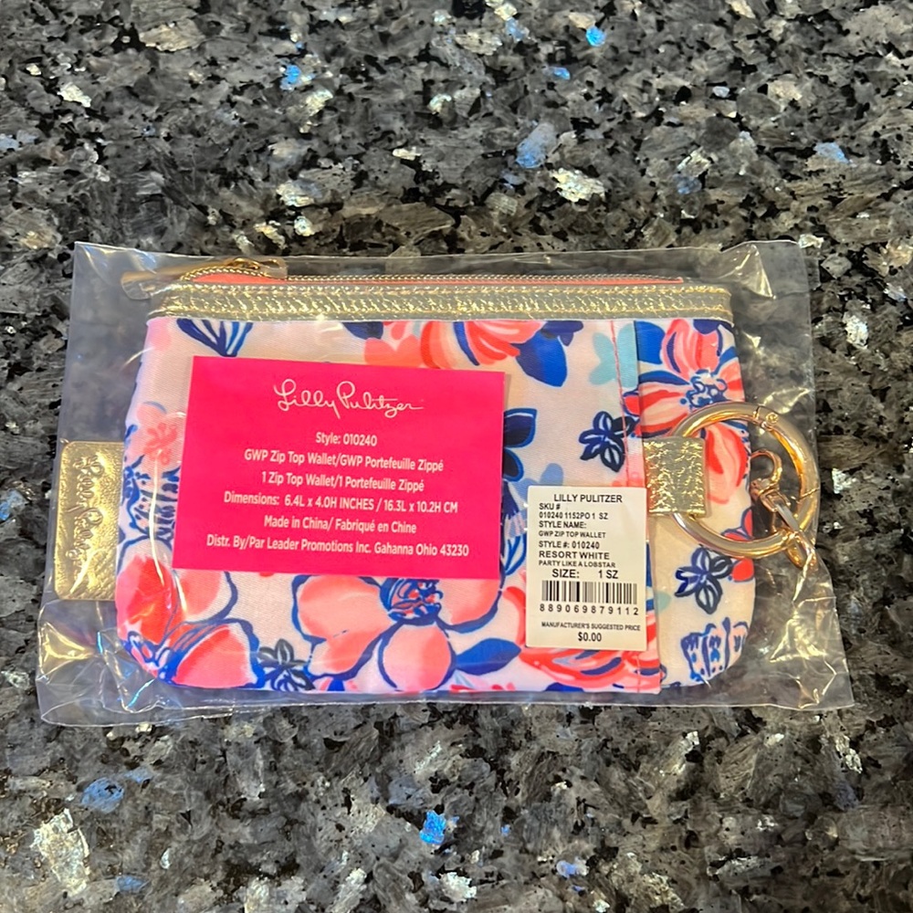 NWT GWP zip top wallet